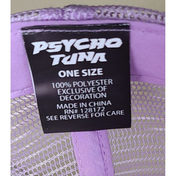 Psycho Tuna Trucker Mesh Snapback Hat Lavender And Black Adult One Size NWT - Picture 2 of 9